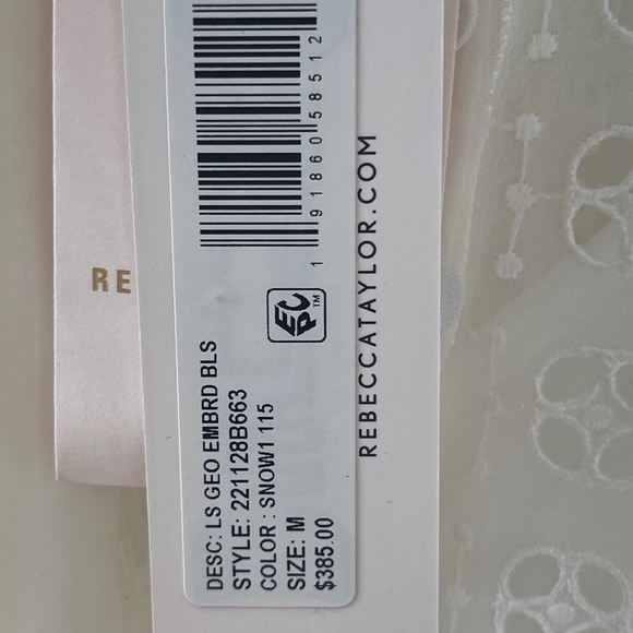 REBECCA TAYLOR EMBROIDERED BLOUSE TOP NEW WITH TAGS - Picture 4 of 10